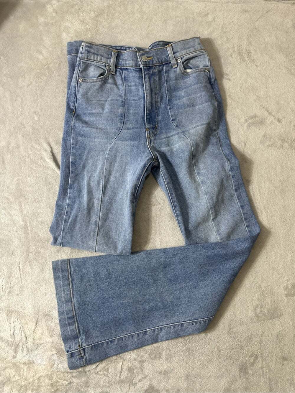 Revice Women’s Size 27 Light Wash High Rise Flare Leg Stretch Denim Jeans